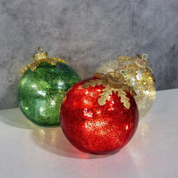Glass Table Decorations Christmas Set of 3 — Bring Shimmering Charm to Any Table