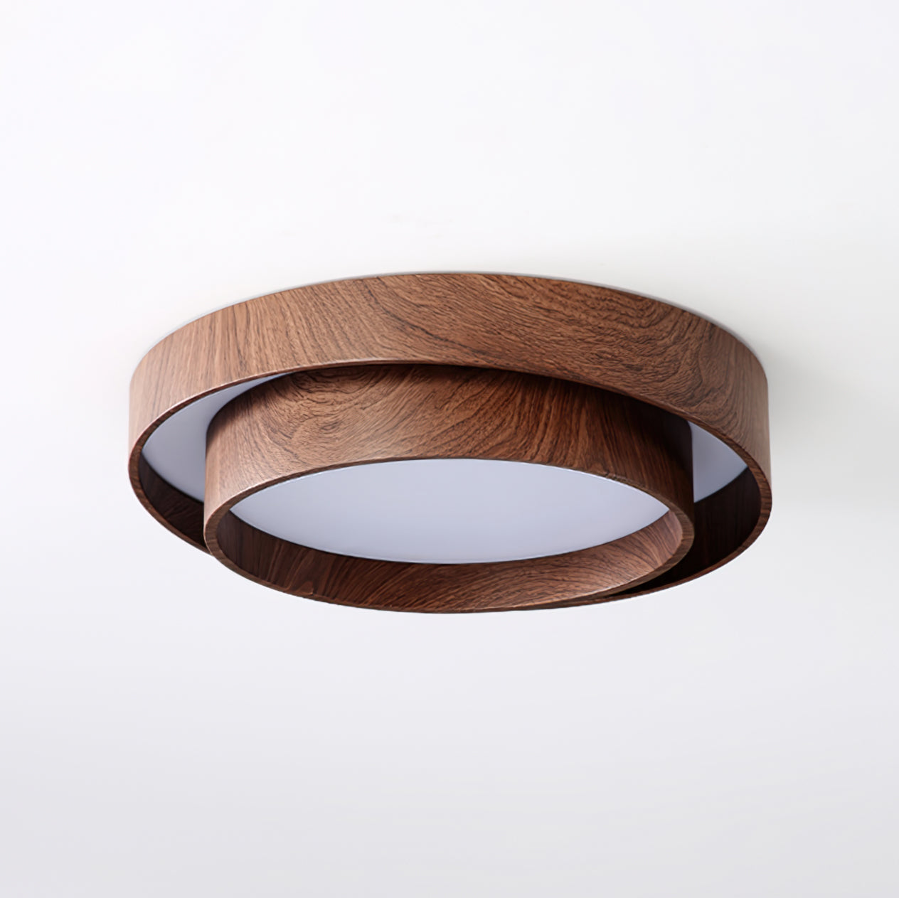 Wooden ceiling fixture with built-in LED – Warm walnut shade